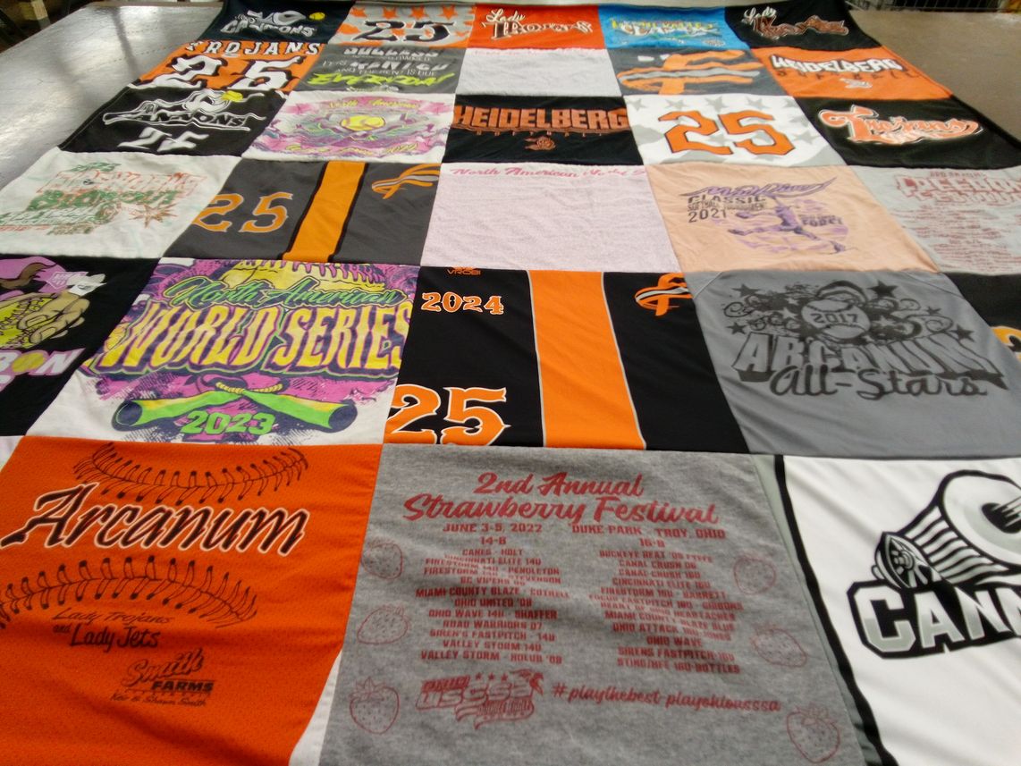 T-shirt quilt featuring arcanu lady jets by Isabella from OH