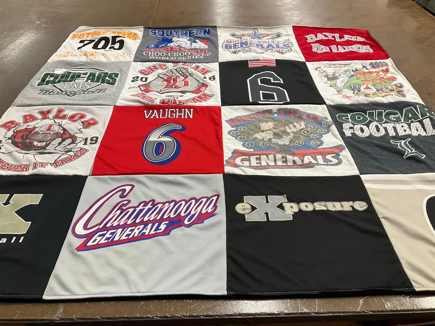 T-shirt quilt featuring chattanooga generals by April from TN