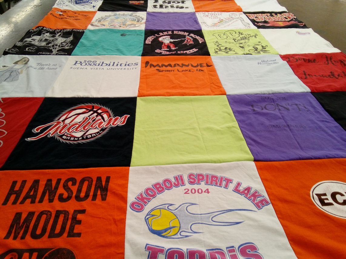 T-shirt quilt featuring indians basketball by Lacey from IA
