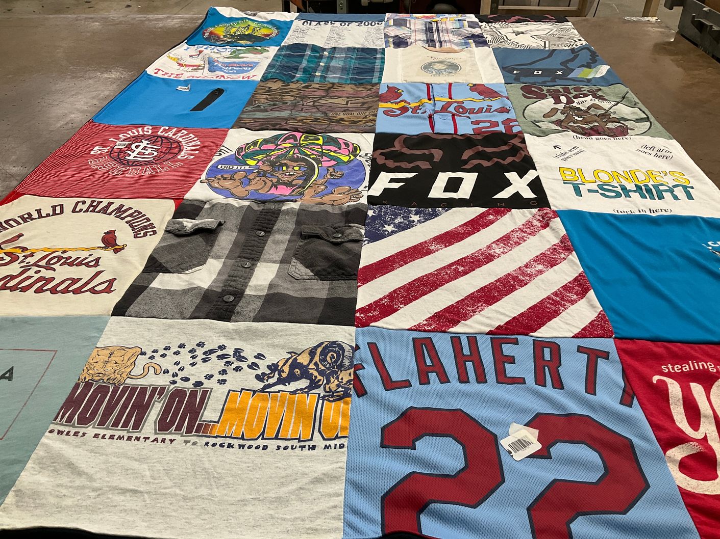 T-shirt quilt featuring st louis cardinals by Darlene from TN