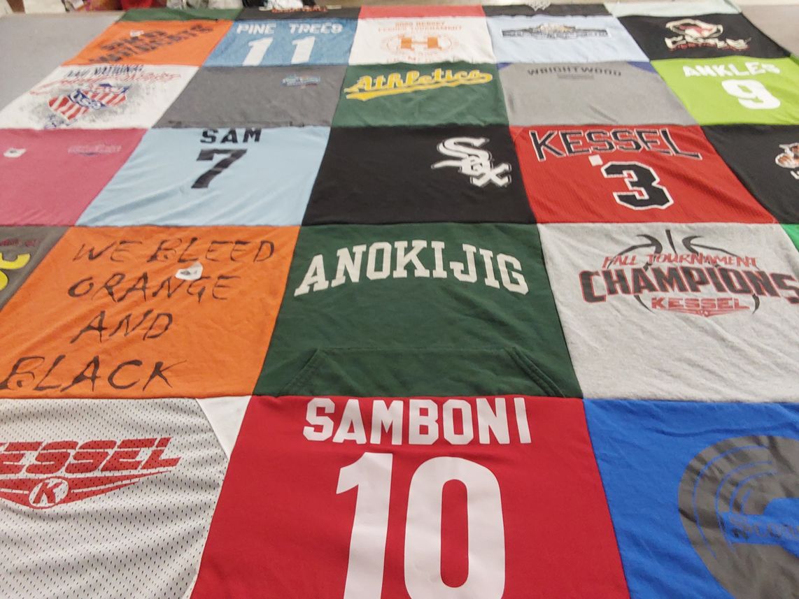 T-shirt quilt from kessel high school by Christine from IL
