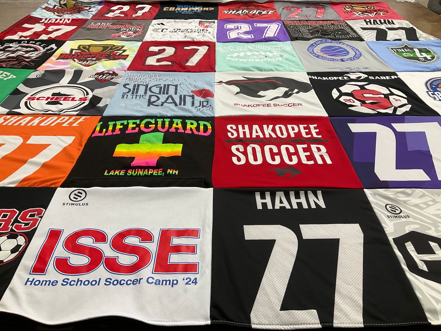 T-shirt quilt featuring shakopee soccer by Andrew from MN