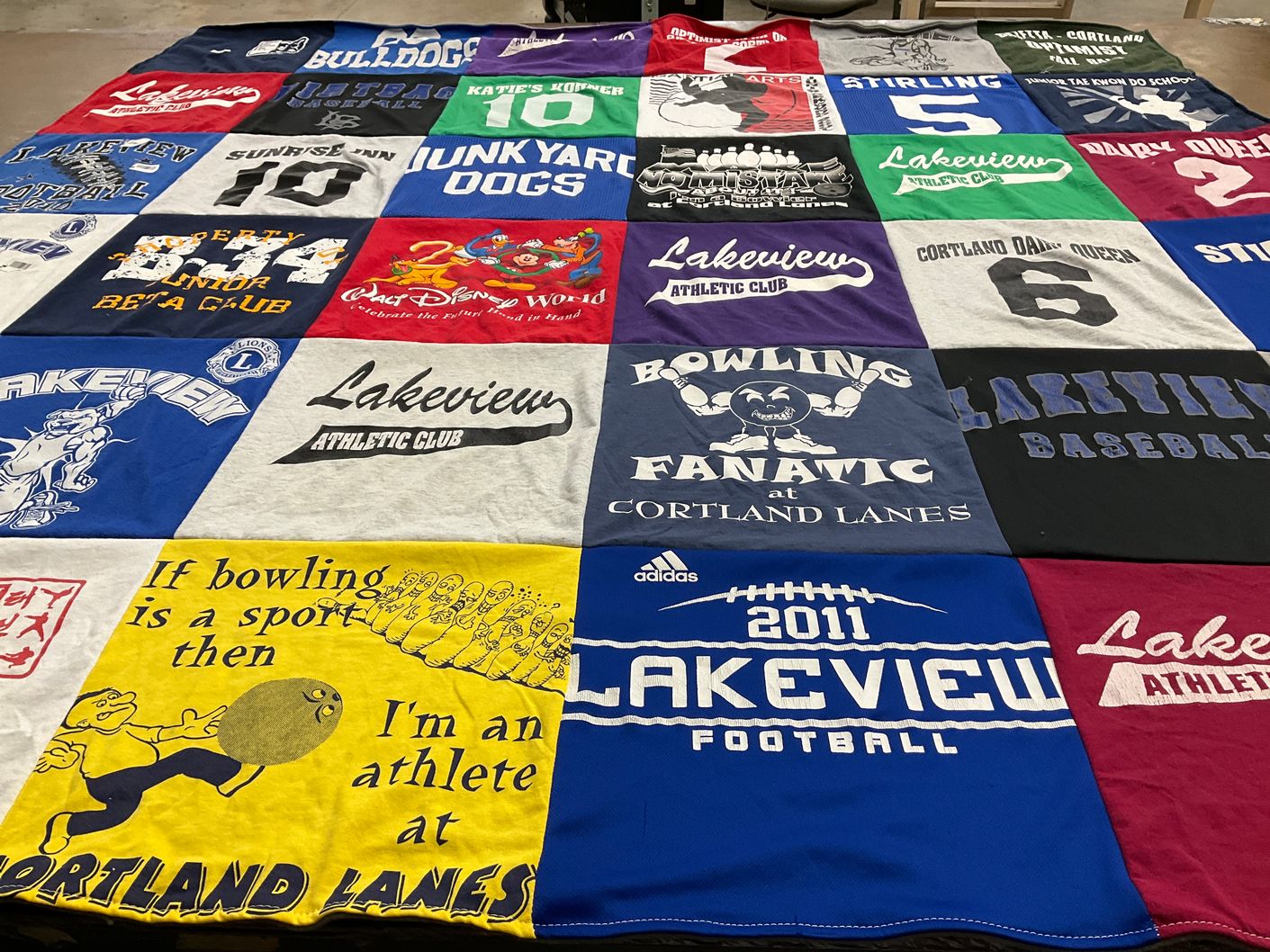 T-shirt quilt featuring lakeview football team by Laura from OH