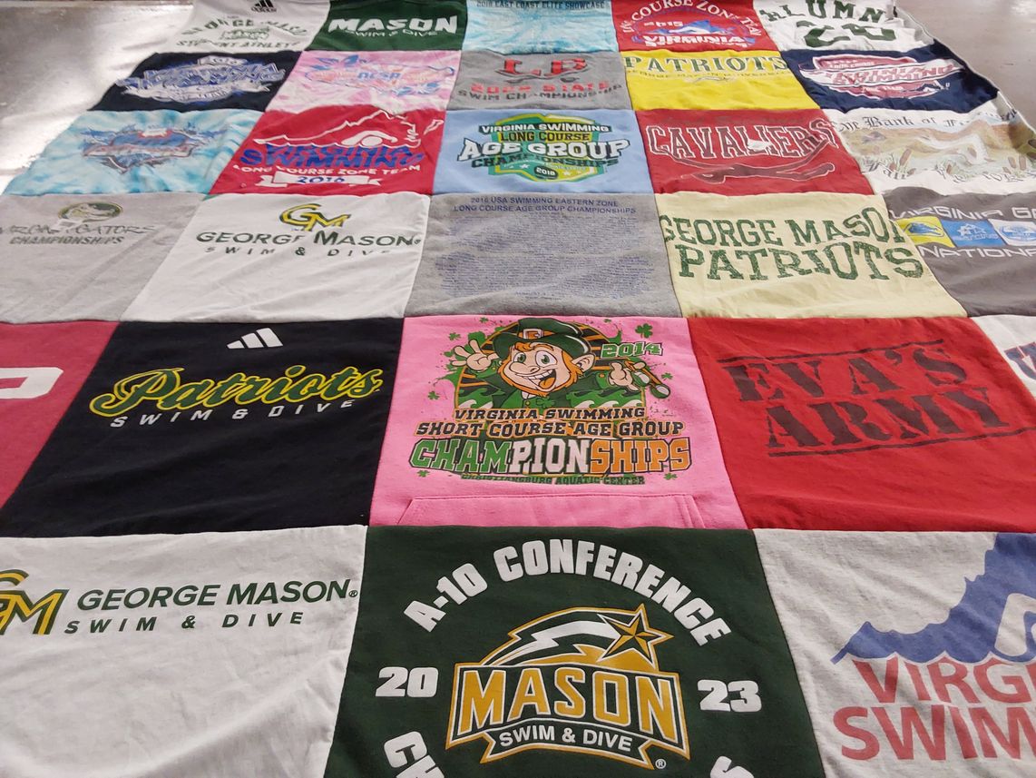 T-shirt quilt featuring patriots swim & dive by Angelina from VA