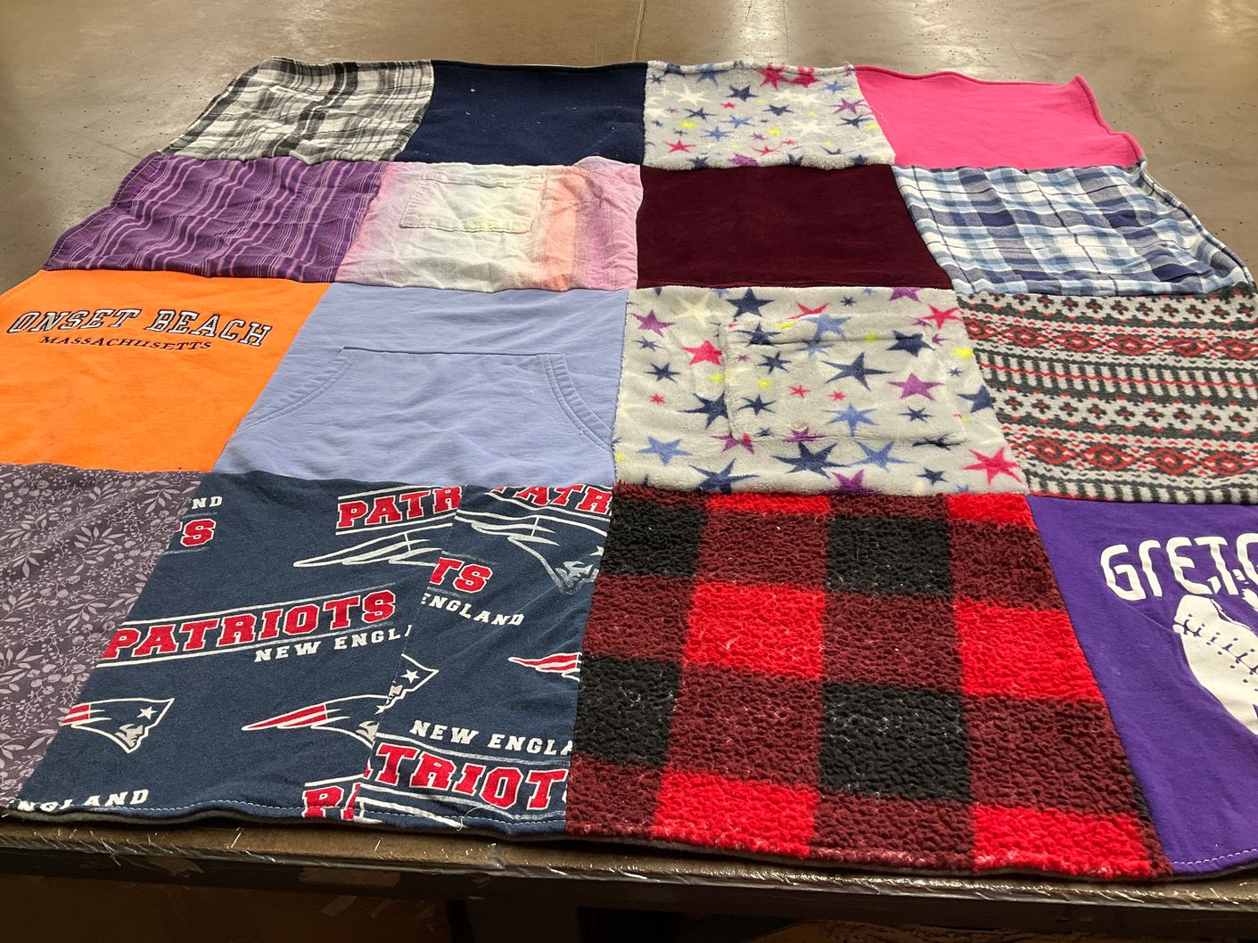 T-shirt quilt featuring new england patriots by Denise from MA