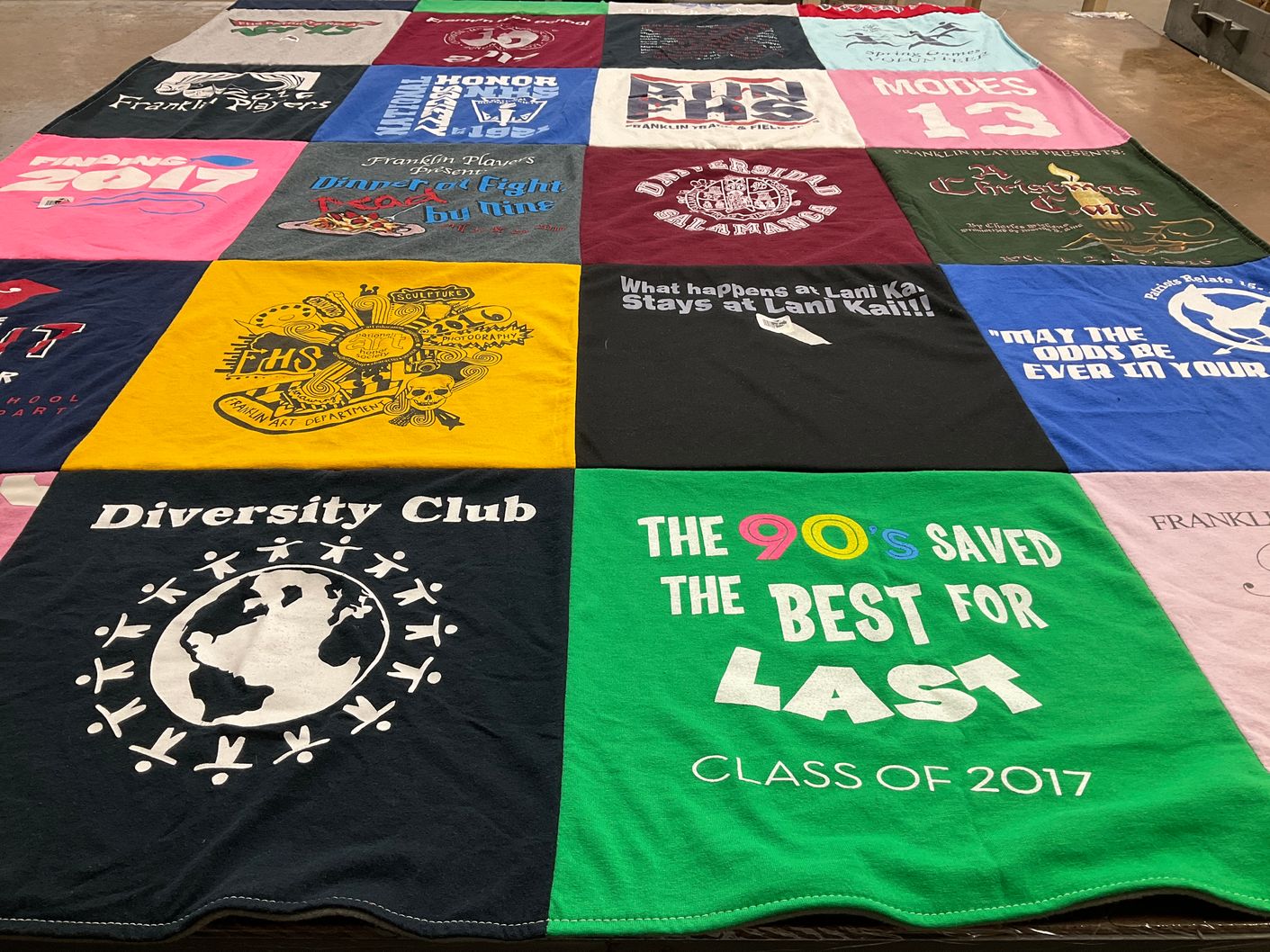 T-shirt quilt from franklin high school by AMELIA from CO