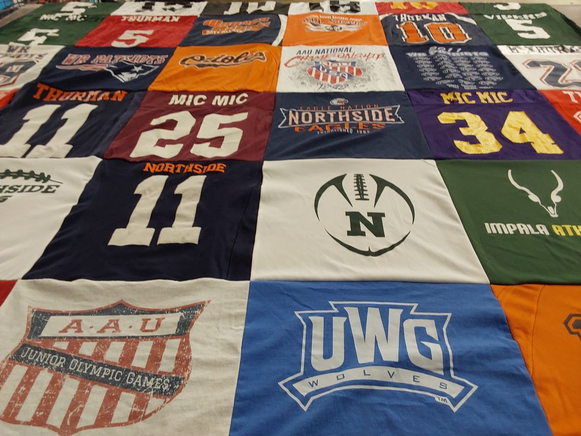 T-shirt quilt featuring northside high school by Hoy from GA