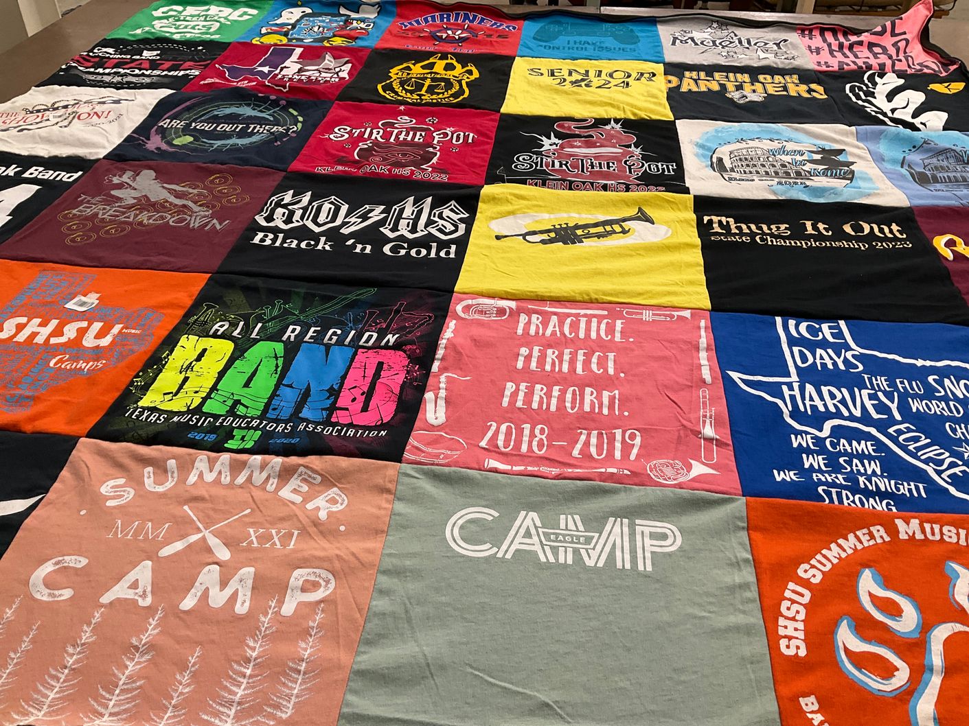 T-shirt quilt featuring klein oak high school panthers by Dawn from TX