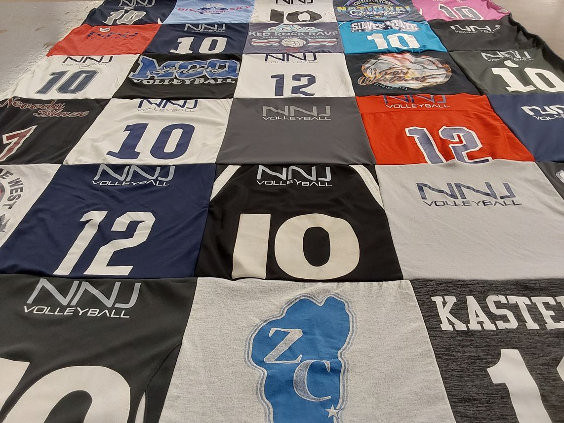 T-shirt quilt featuring nnj volleyball by Diane from NV