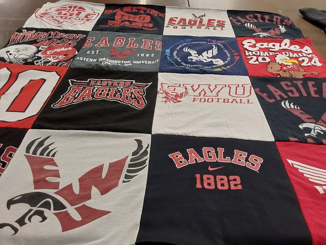 T-shirt quilt featuring eastern washington university football by Leslie from WA