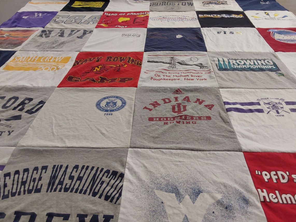 T-shirt quilt featuring navy crew, indiana university hoosiers rowing by Elizabeth from PA