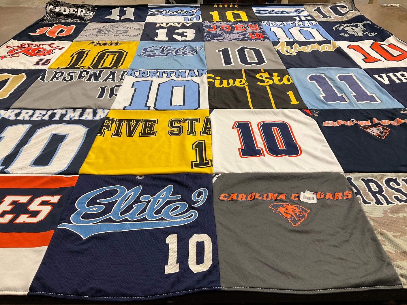 T-shirt quilt featuring carolina cougars by Stephanie from NC