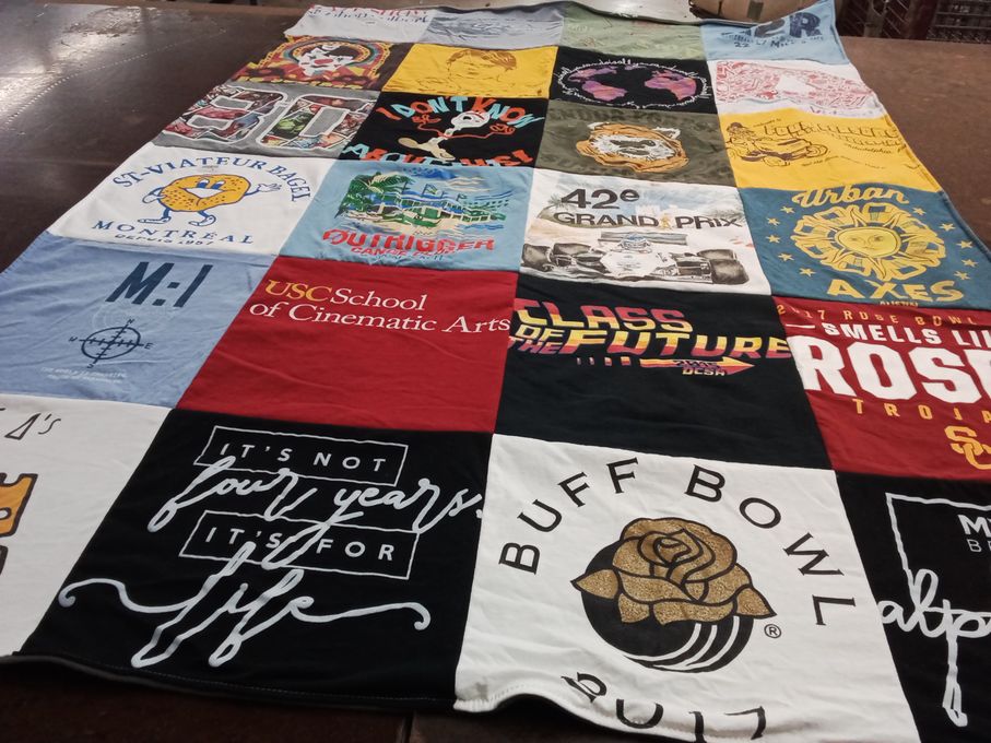 T-shirt quilt from university of southern california by Sara from CA