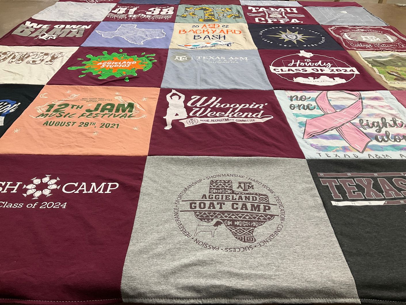 T-shirt quilt from texas a&m university by Garrett from TX