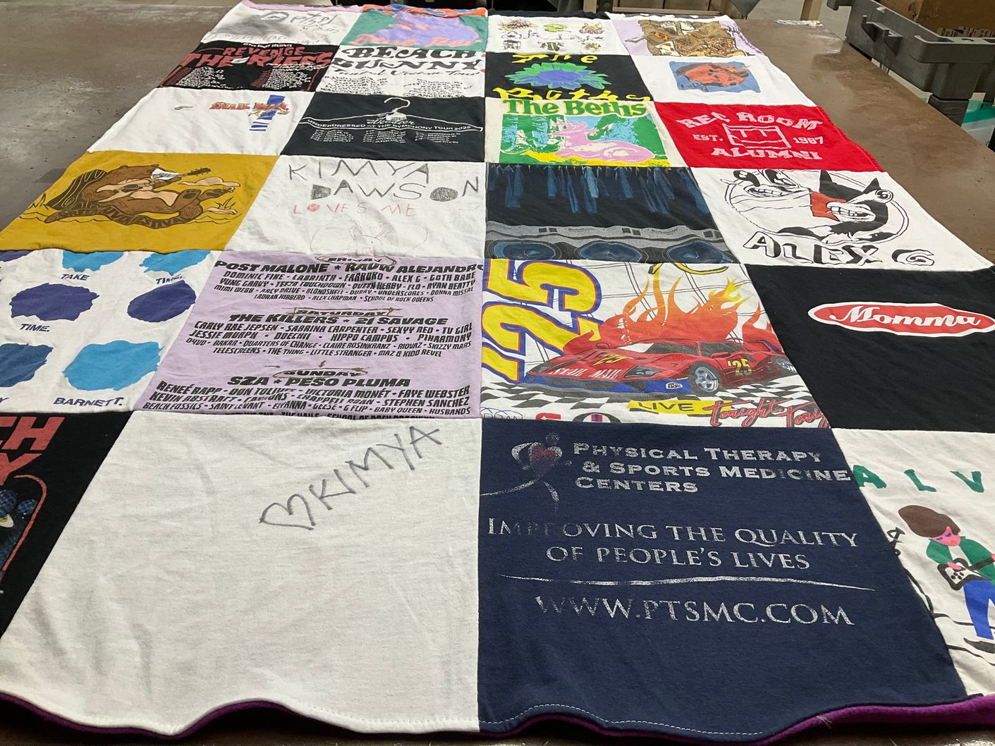 T-shirt quilt with music themes by Jessica from CT