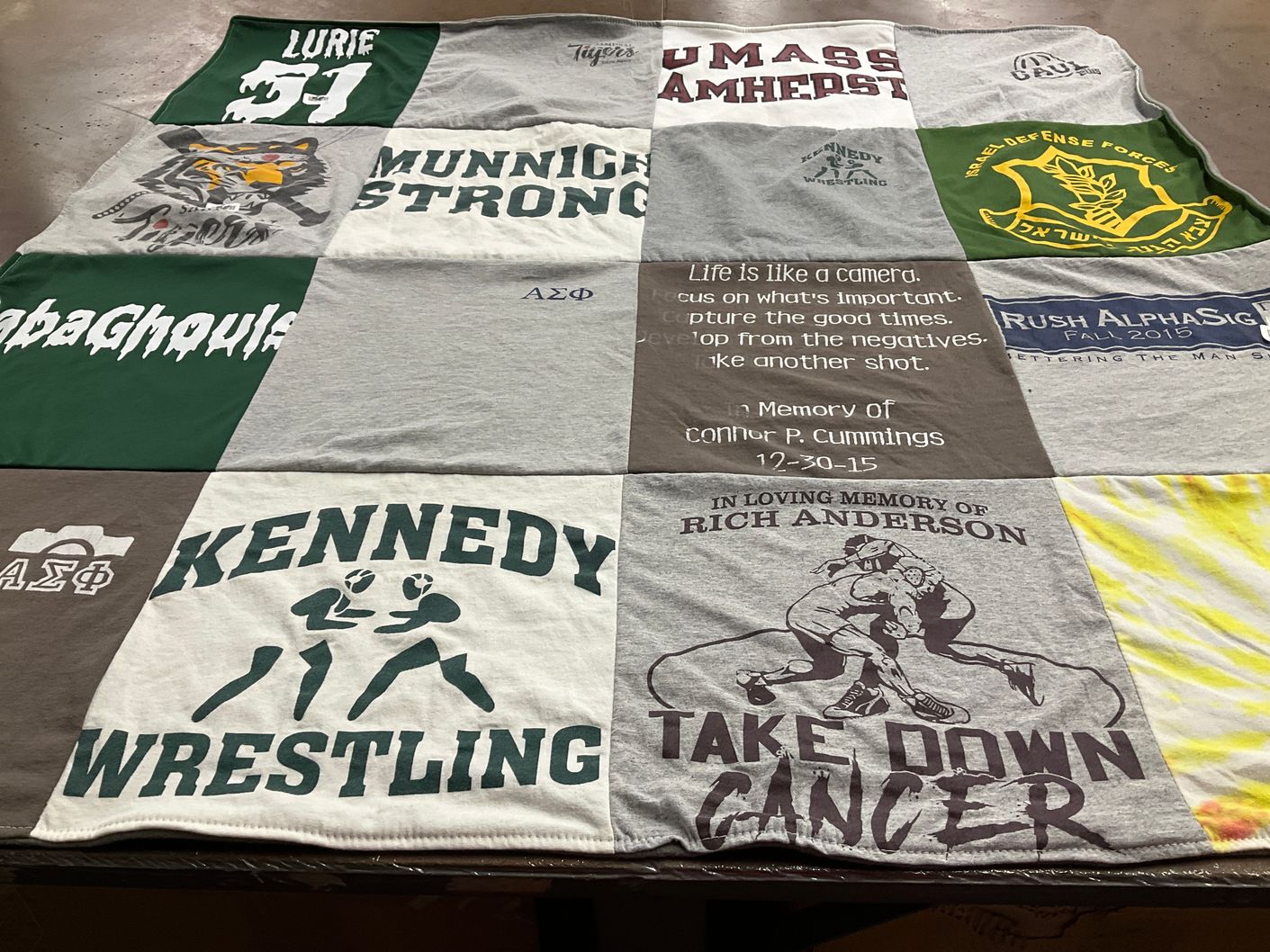 T-shirt quilt featuring kennedy wrestling by Nancy from NY