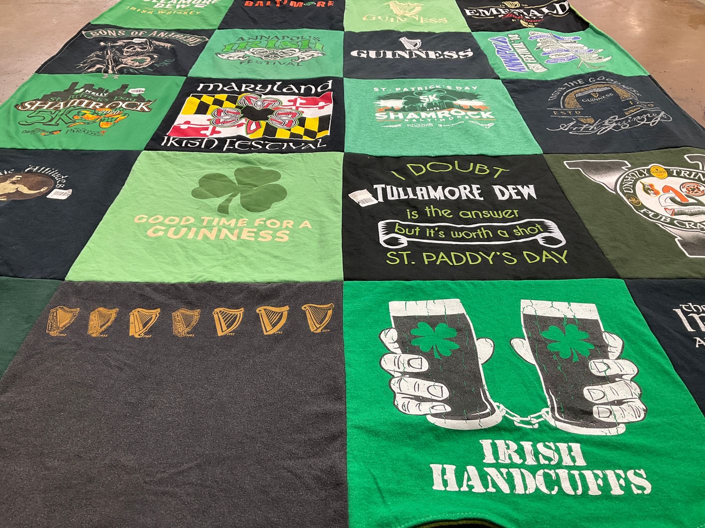 T-shirt quilt with st, patrick's themes by Michael from MD