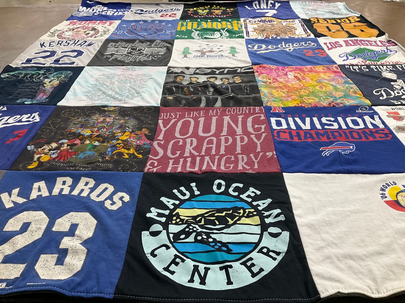T-shirt quilt featuring los angeles dodgers by JOHN from CA