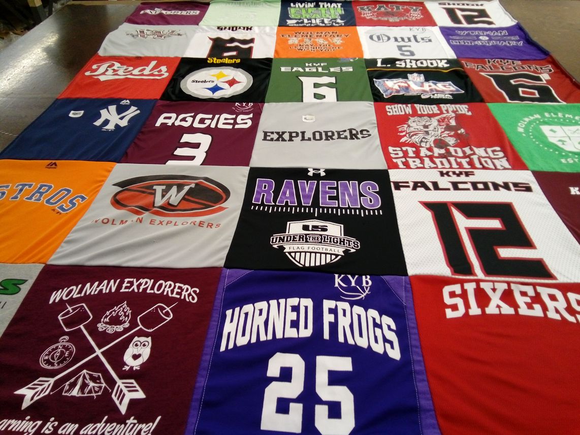 T-shirt quilt featuring steelers, ny yankees by Marlene from TX