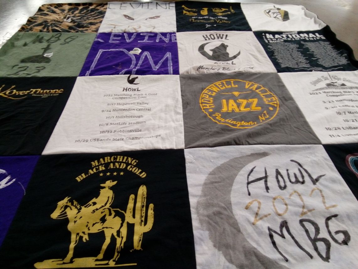 T-shirt quilt from hopewell valley central high school by Justine from NJ
