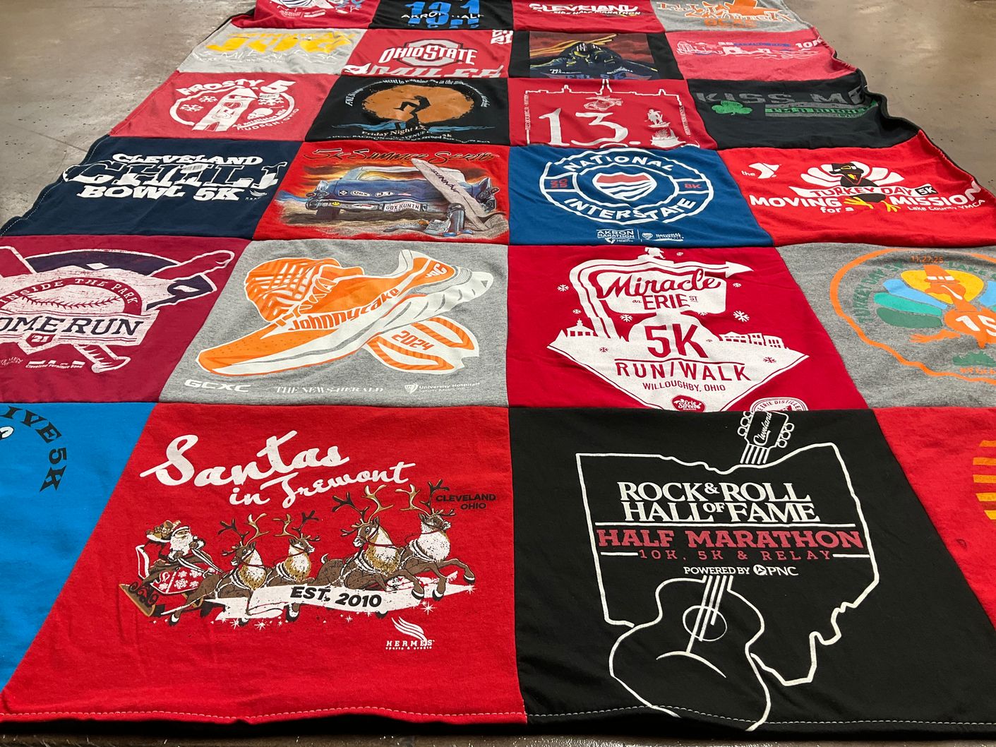 T-shirt quilt from ohio state university by Papa from OH