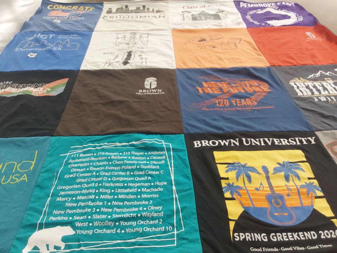 T-shirt quilt from brown university by Song from TX