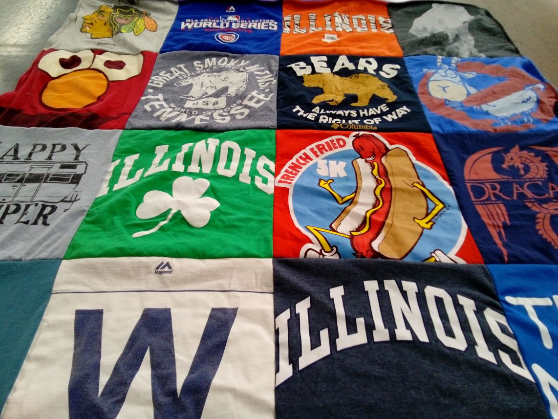T-shirt quilt featuring chicago bears by Licia from MN