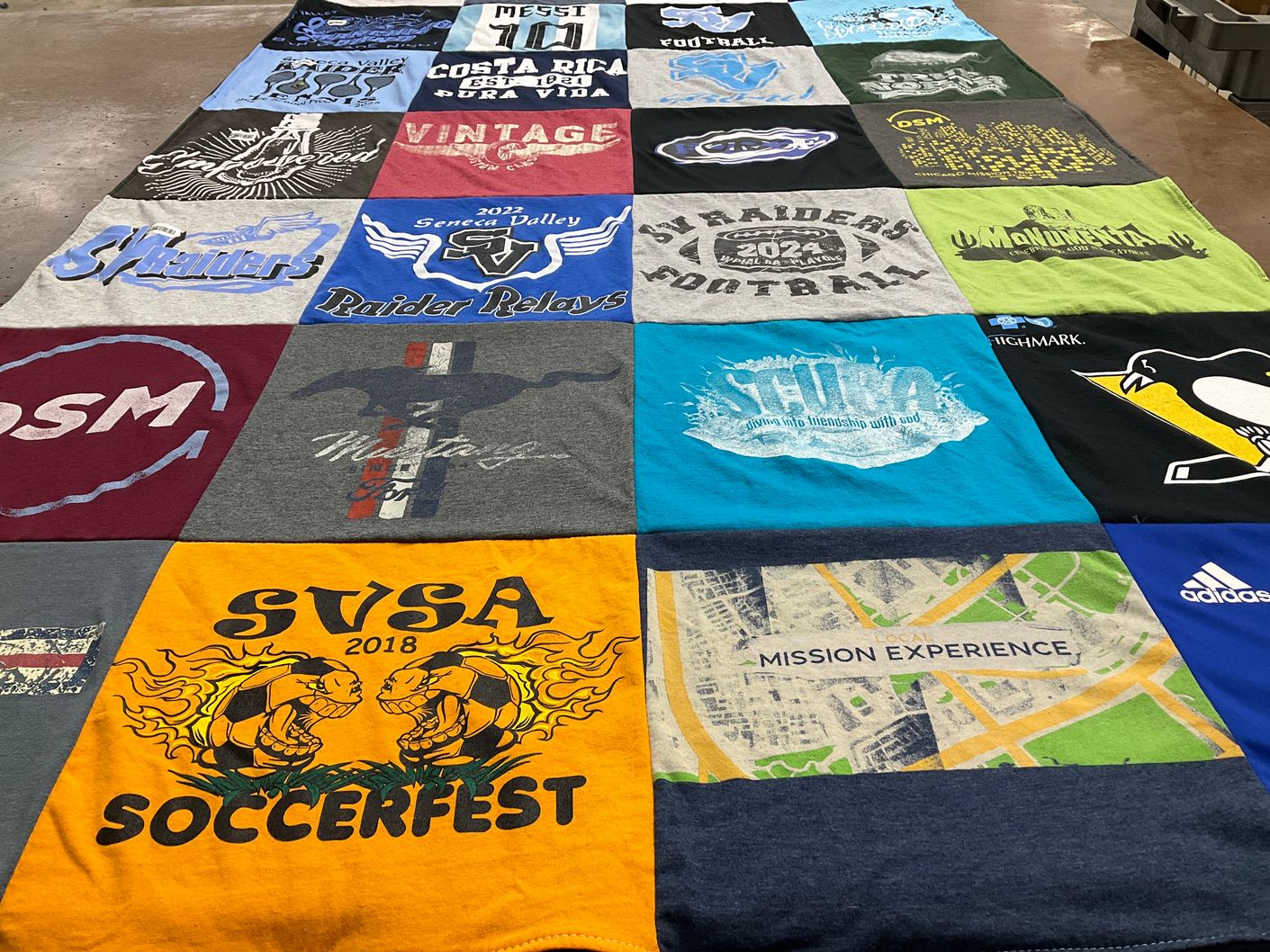 T-shirt quilt featuring seneca valley raiders football by Margaret from PA