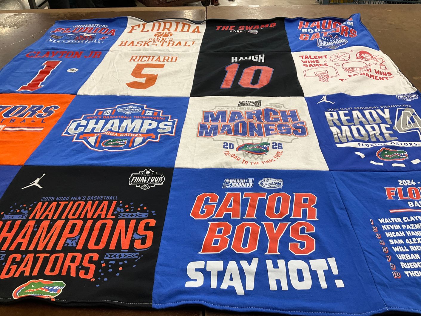 T-shirt quilt featuring florida gators men's basketball by Steven from FL