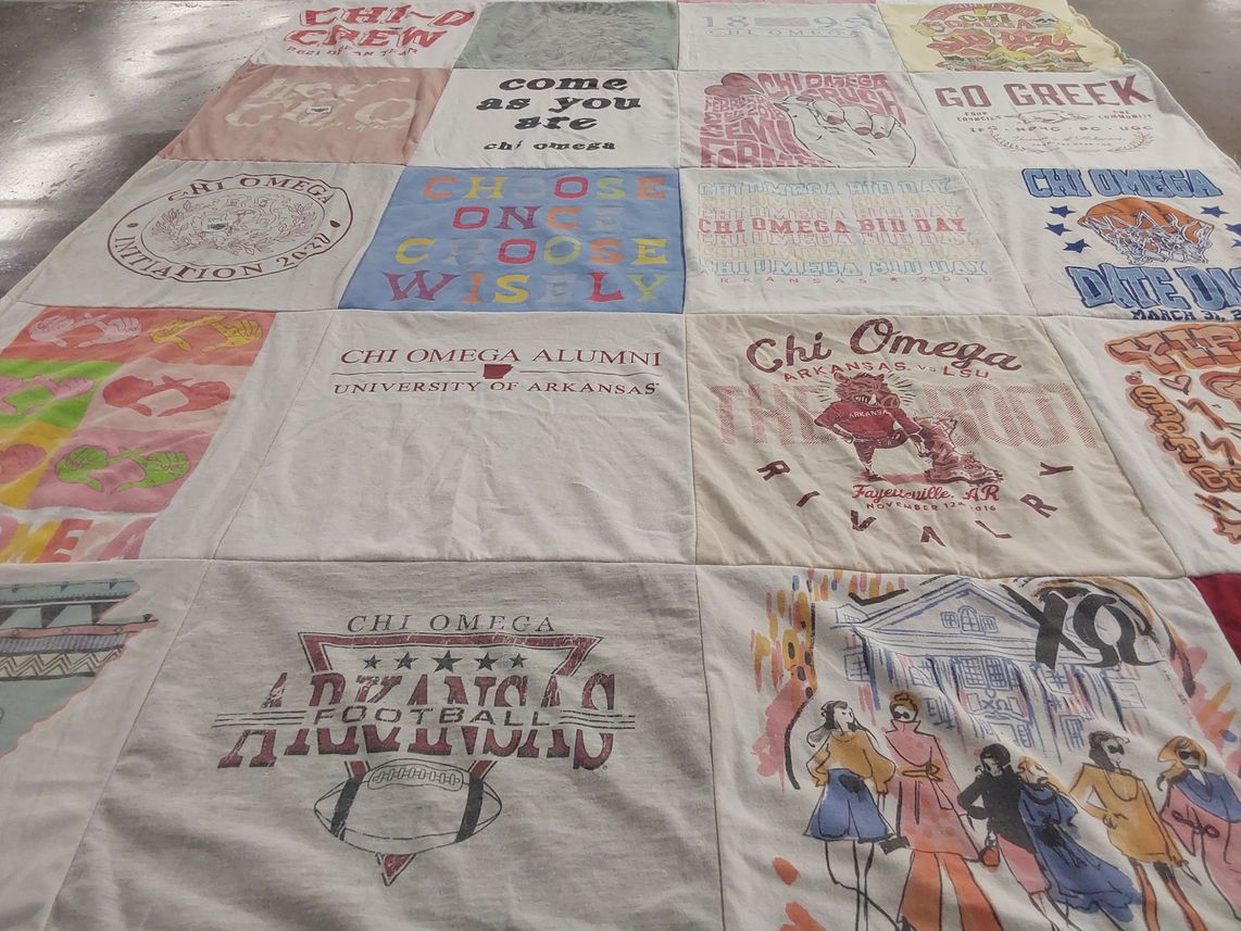 T-shirt quilt from university of arkansas by Debbie from MO
