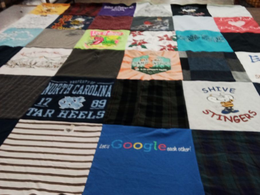 T-shirt quilt featuring university of north carolina tar heels by Erin from NC