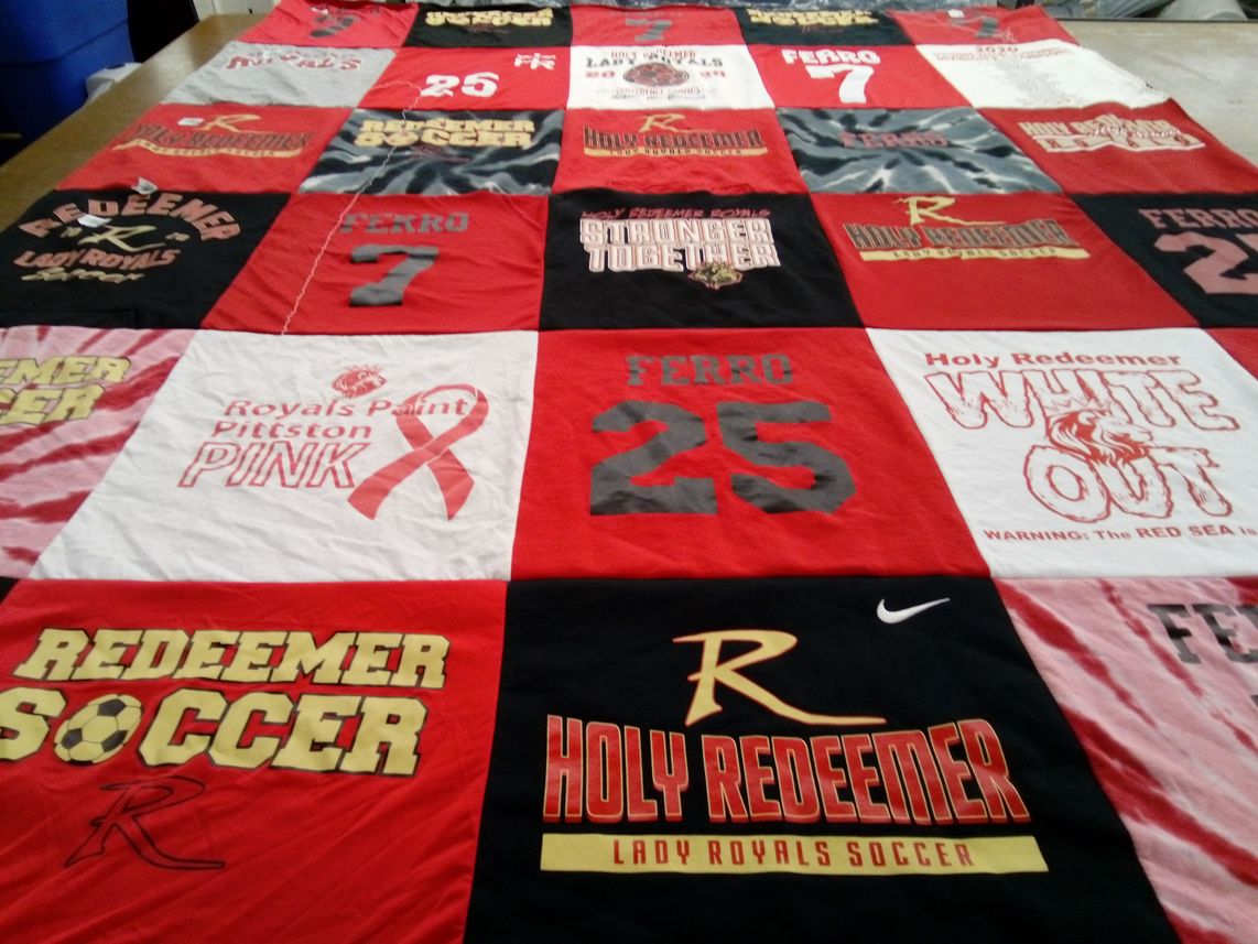 T-shirt quilt featuring holy redeemer lady royals soccer by Jennifer from PA