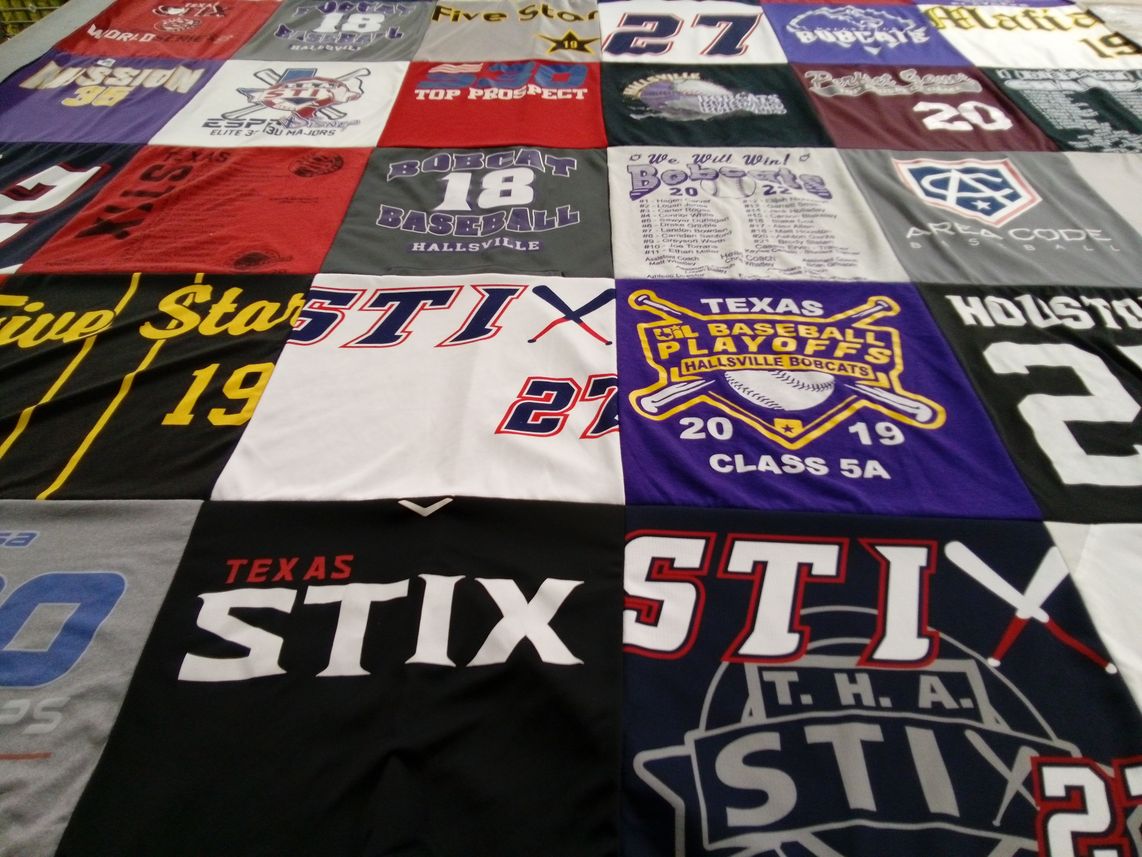 T-shirt quilt from hallswille high school by Melissa from TX