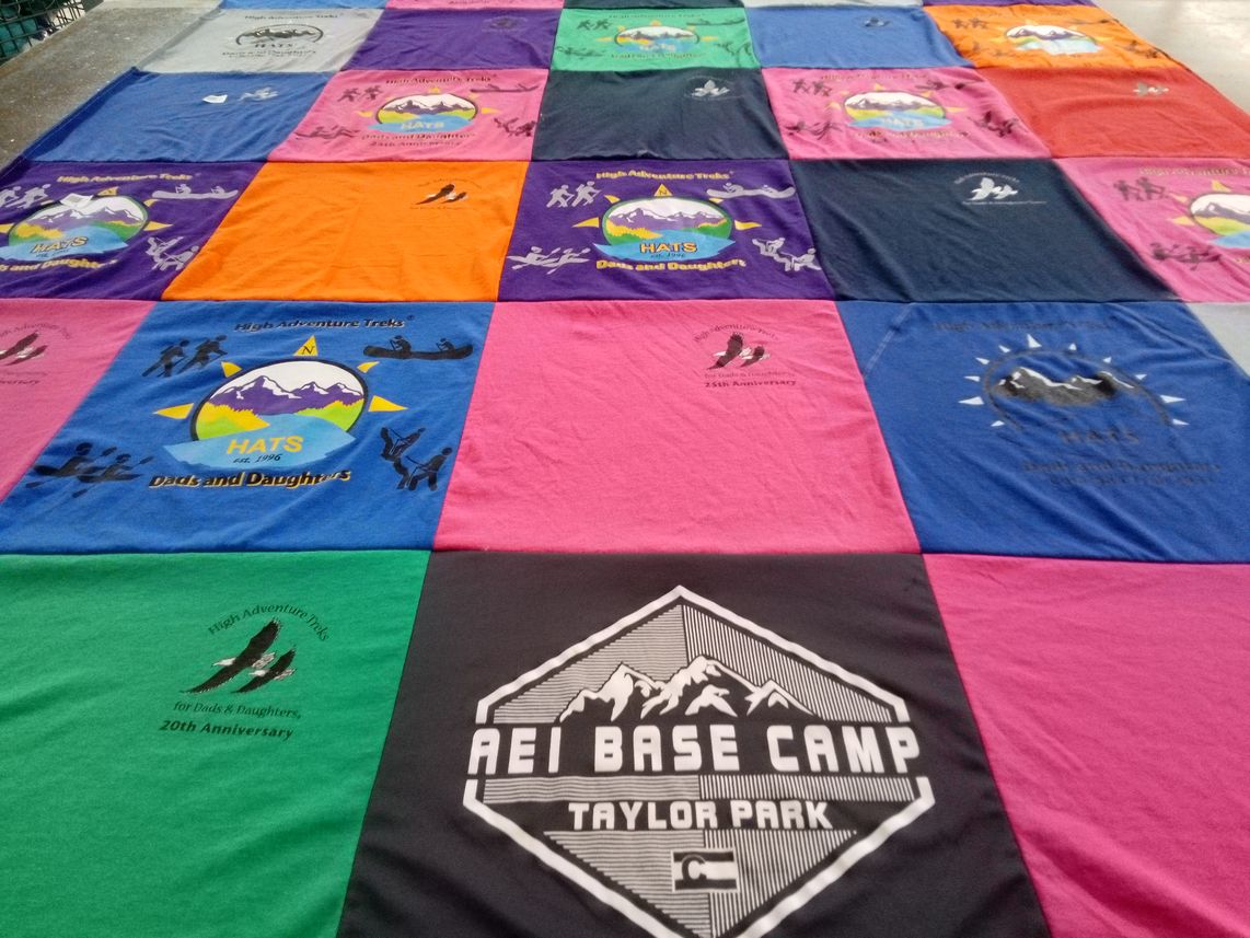 T-shirt quilt with outdoor activities, family bonding themes by Aaron from TX