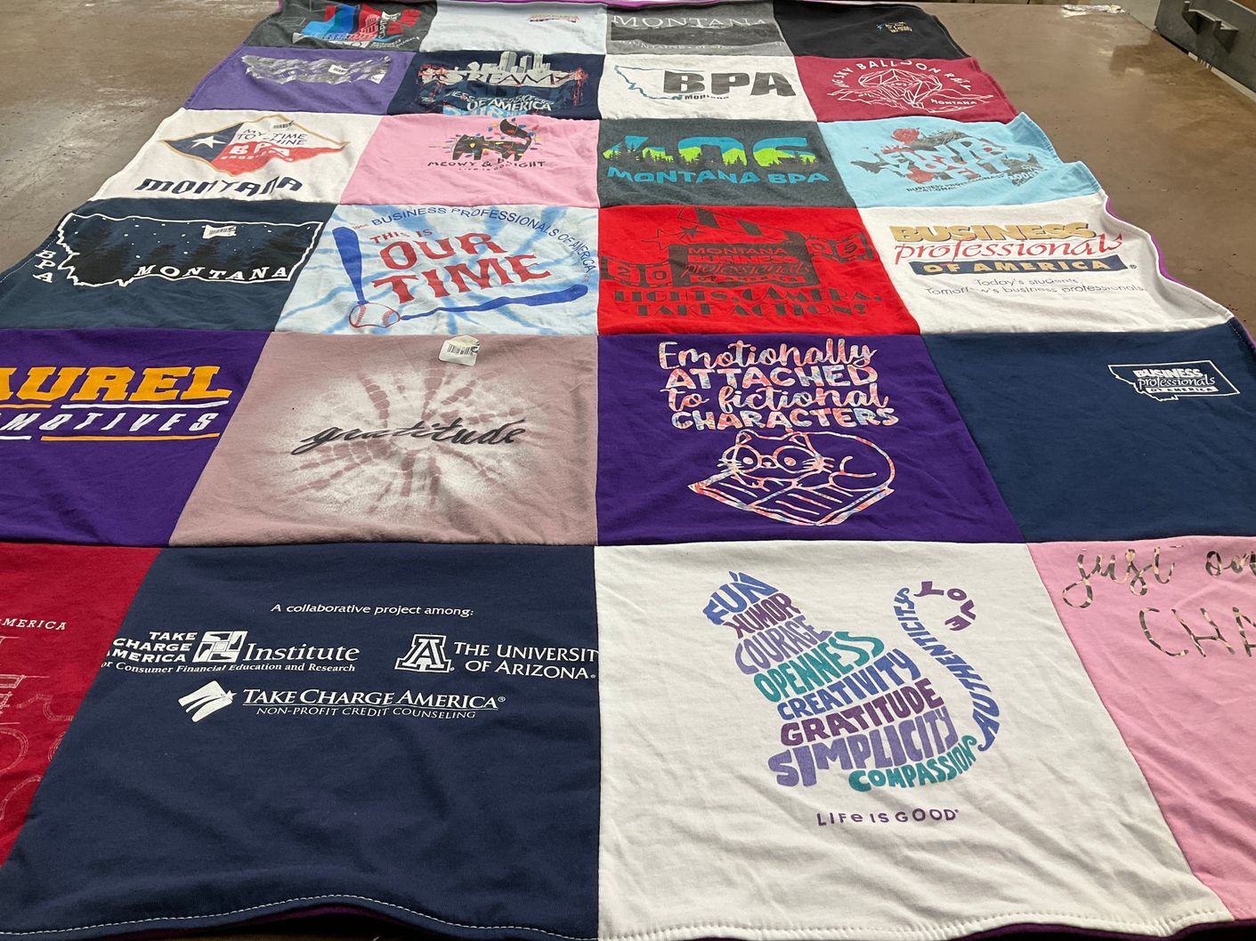 T-shirt quilt from university of arizona by Deani from MT