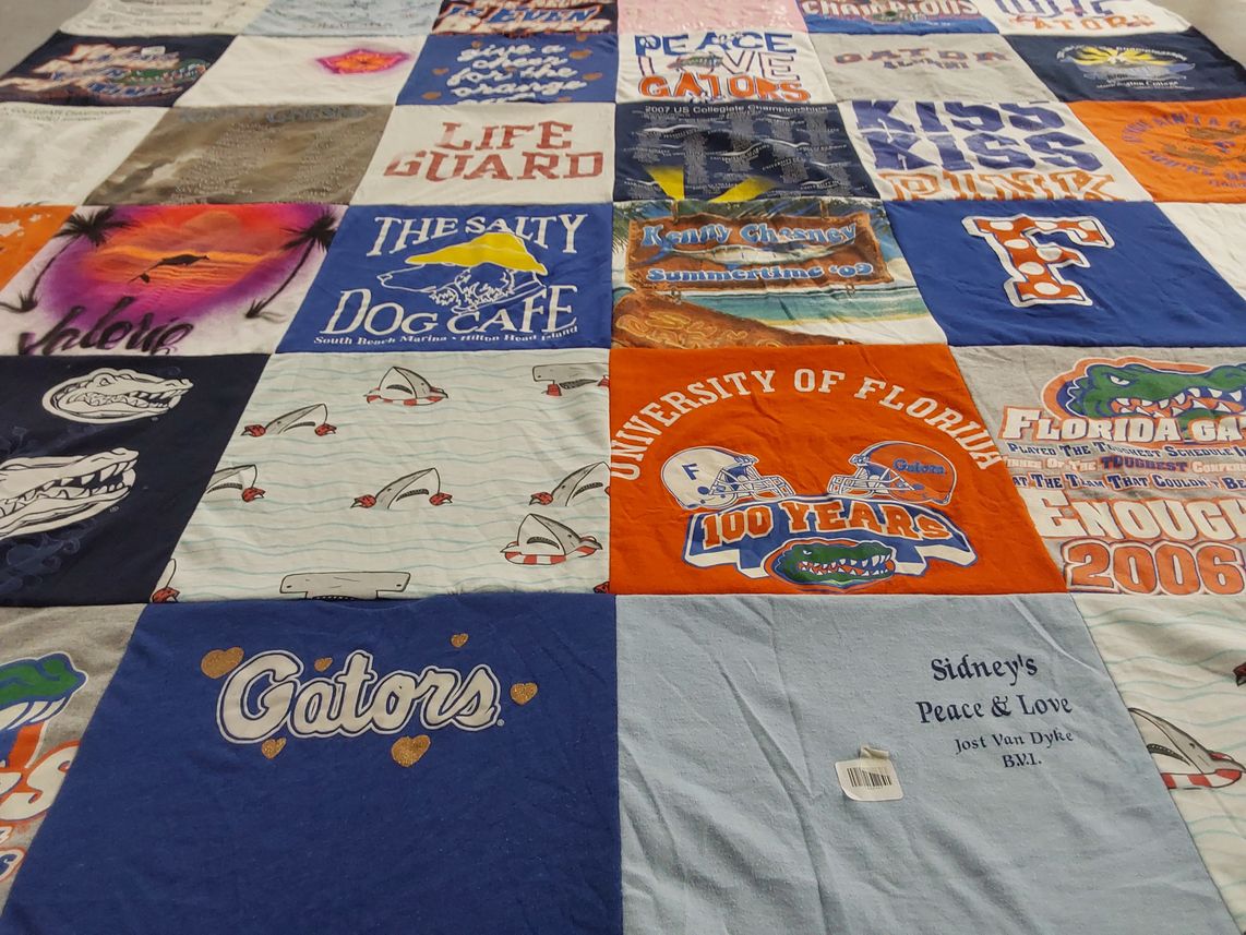 T-shirt quilt featuring florida gators by Stephanie from FL
