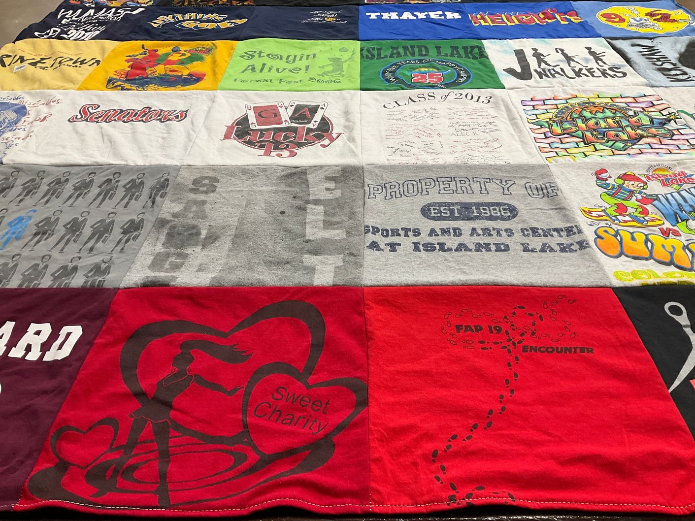 T-shirt quilt from island lake sports and arts center by Aili from PA