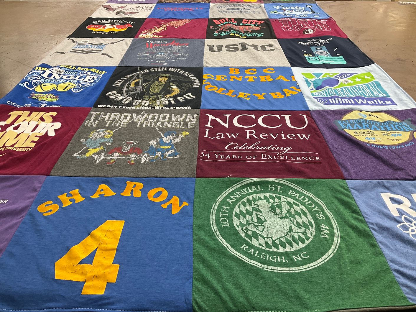 T-shirt quilt from north carolina central university by Tiffany from NC