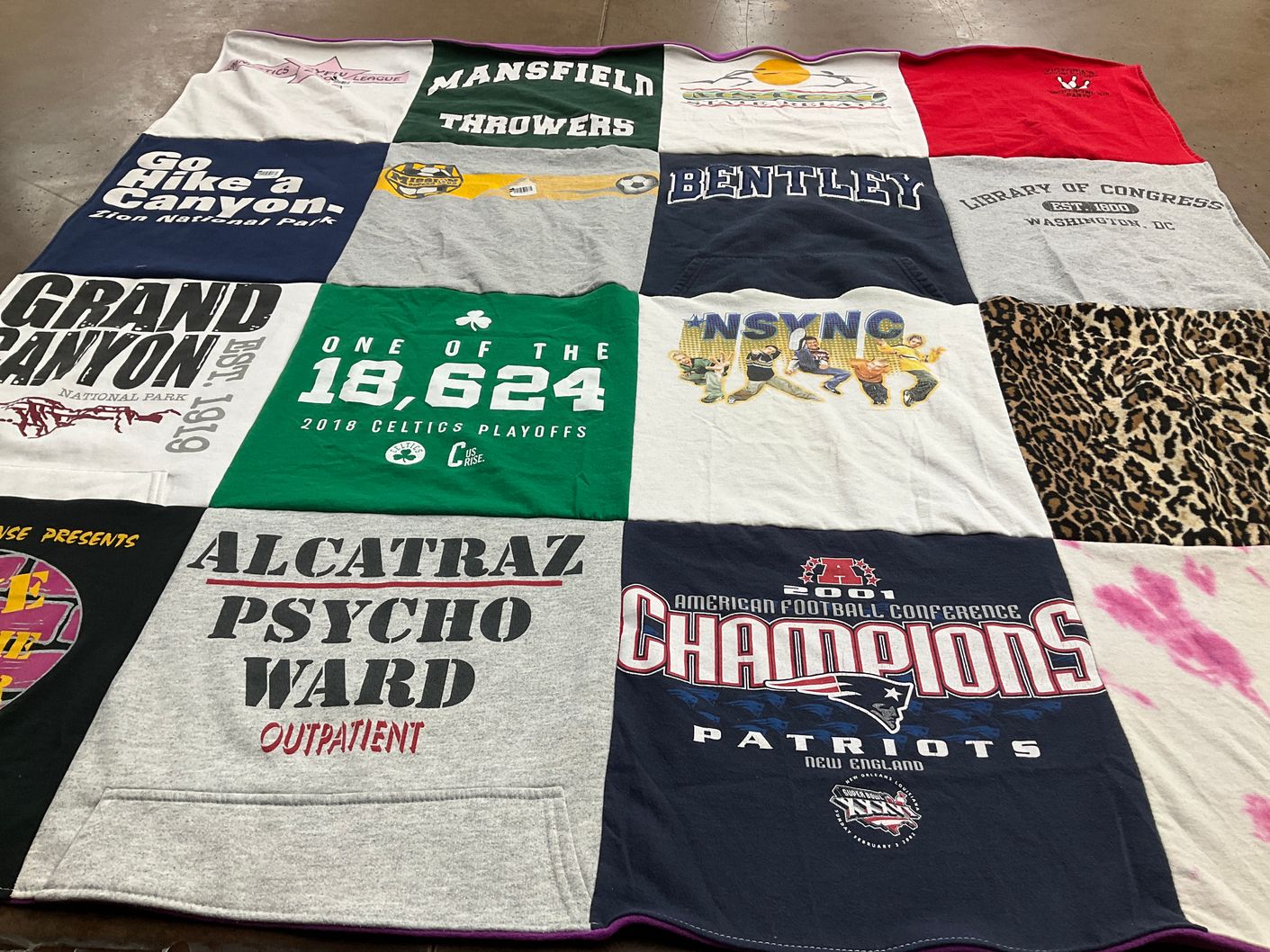 T-shirt quilt featuring new england patriots by ana from MA