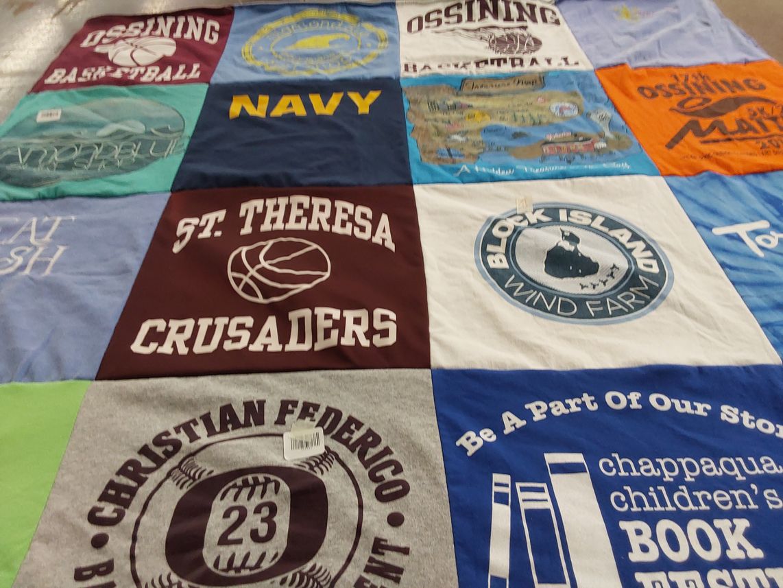 T-shirt quilt featuring ossining basketball, st. theresa's crusaders by Kris from NY