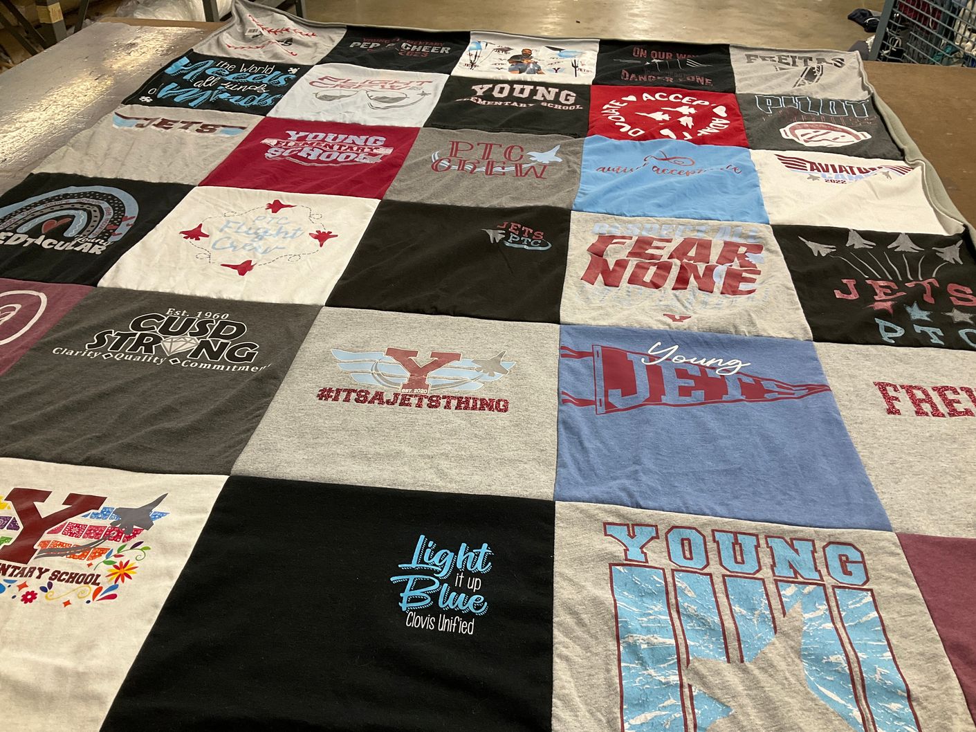 T-shirt quilt featuring jets, young jets by Sara from CA