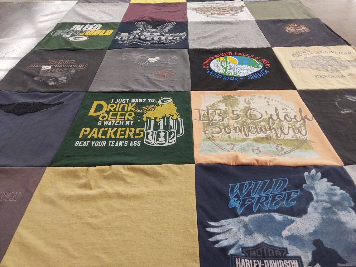 T-shirt quilt featuring green bay packers by Amber from WI