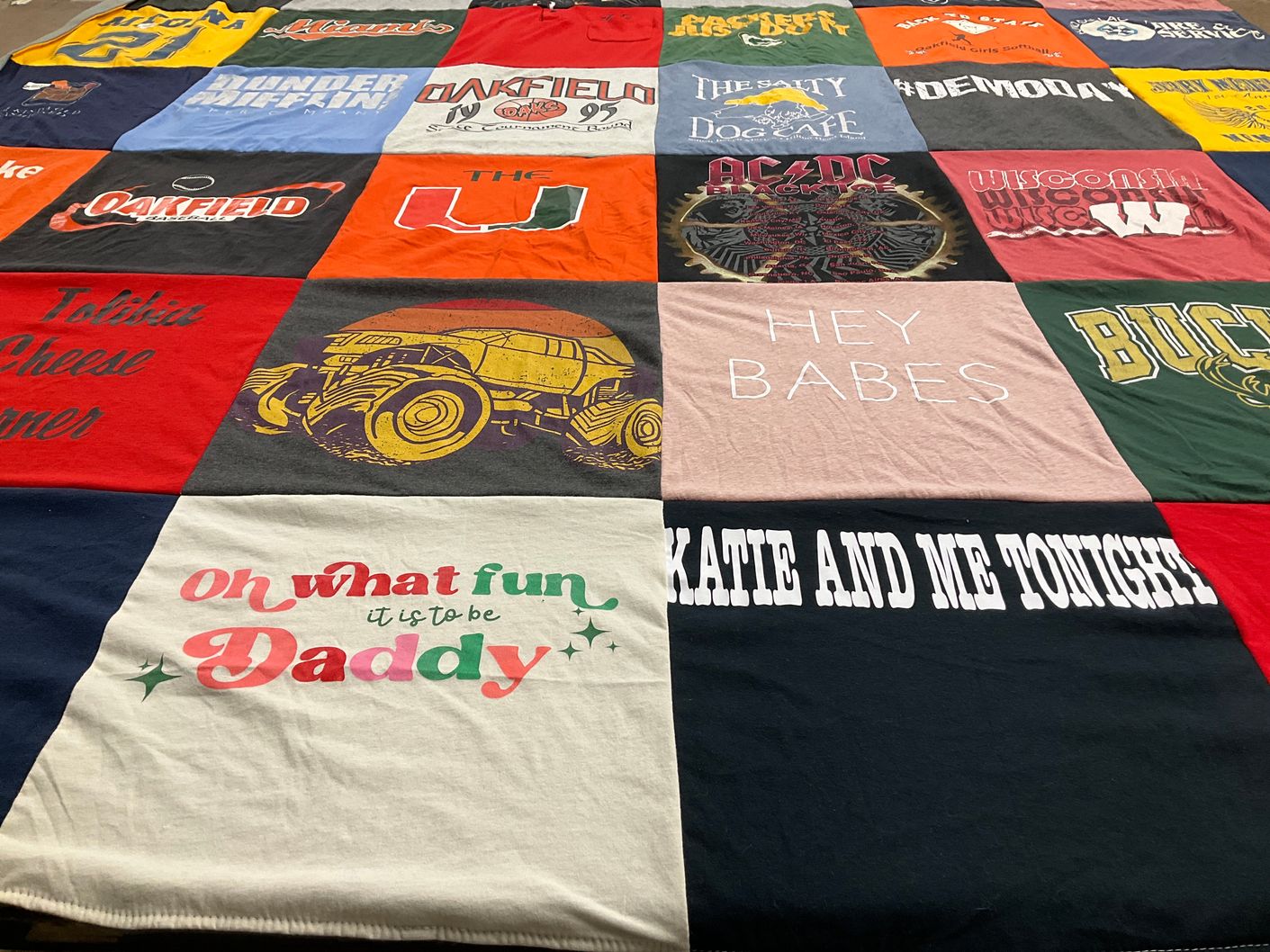 T-shirt quilt featuring wisconsin badgers, bucks by Katie from WI