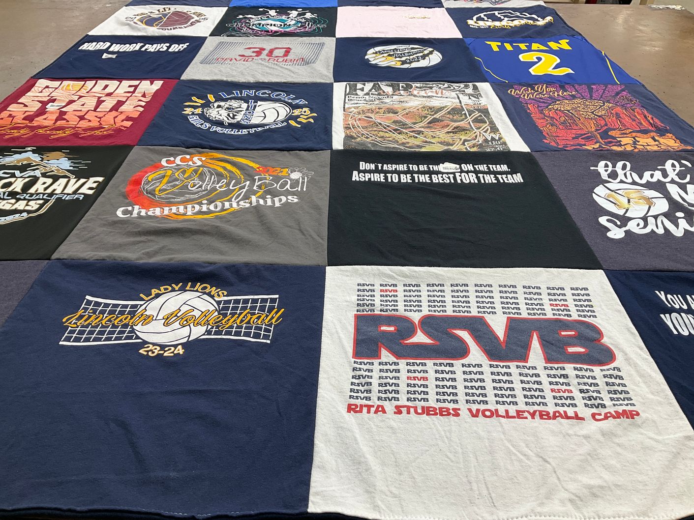 T-shirt quilt from lincoln university by Heidi from CA