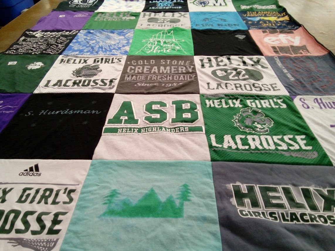 T-shirt quilt featuring helix highlanders by Jennifer from CA