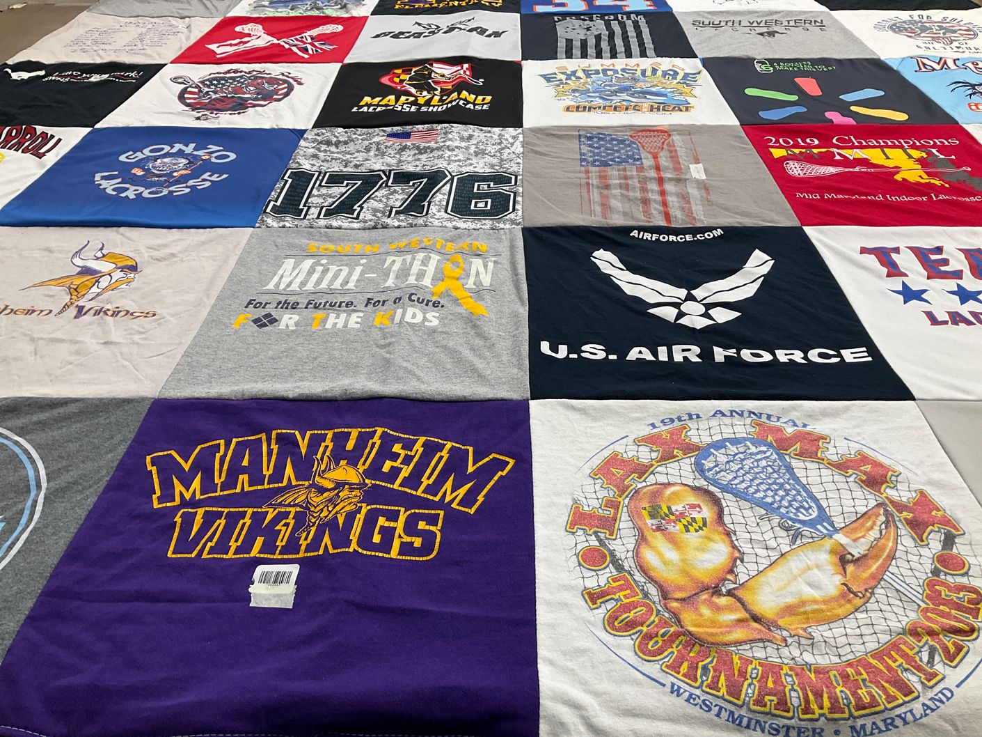 T-shirt quilt featuring manheim viking lacrosse by Kelli from PA
