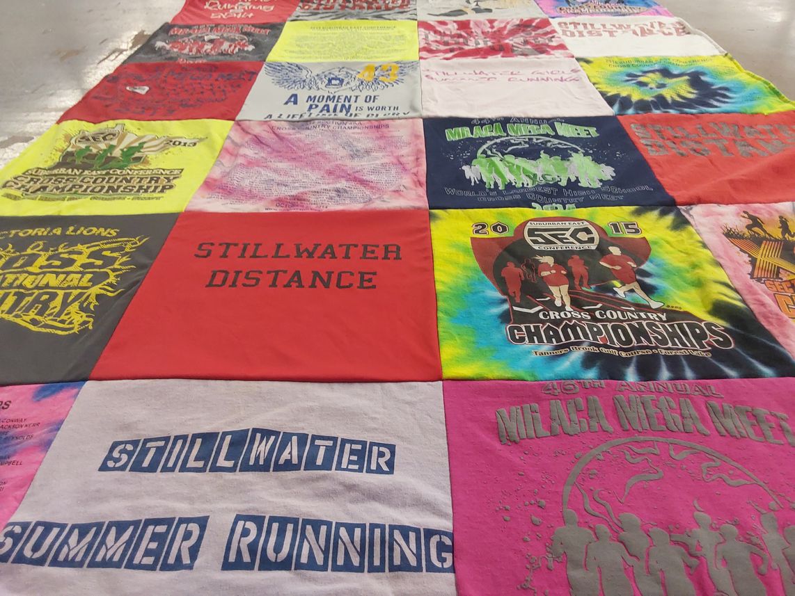 T-shirt quilt from stillwater high school by Mikayla from MN