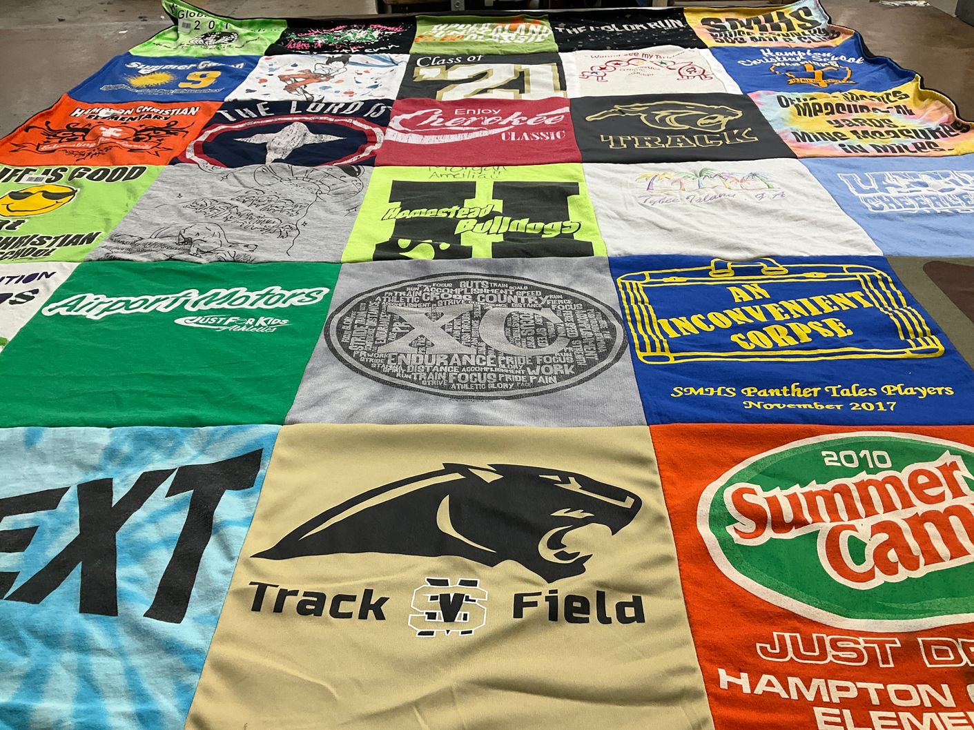 T-shirt quilt featuring south moore high school track and field by Brandy from TN