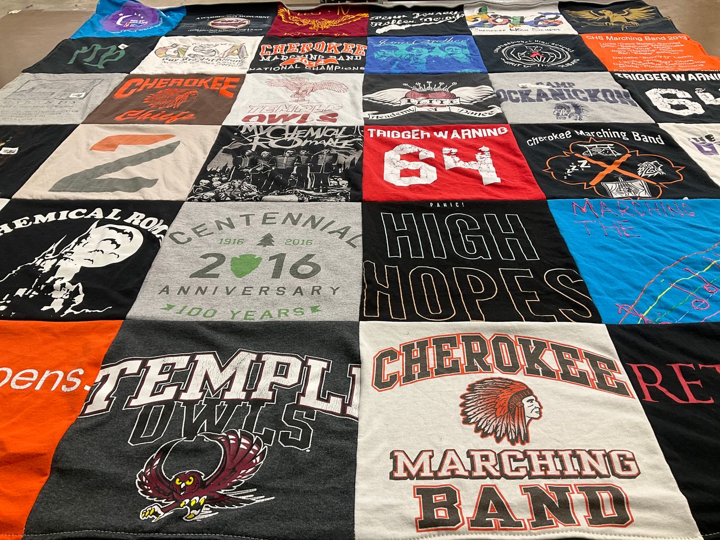 T-shirt quilt from temple university by Laura from NJ