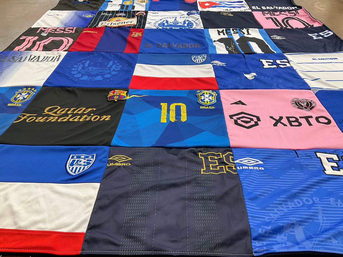 T-shirt quilt with soccer themes by Agnerys from FL